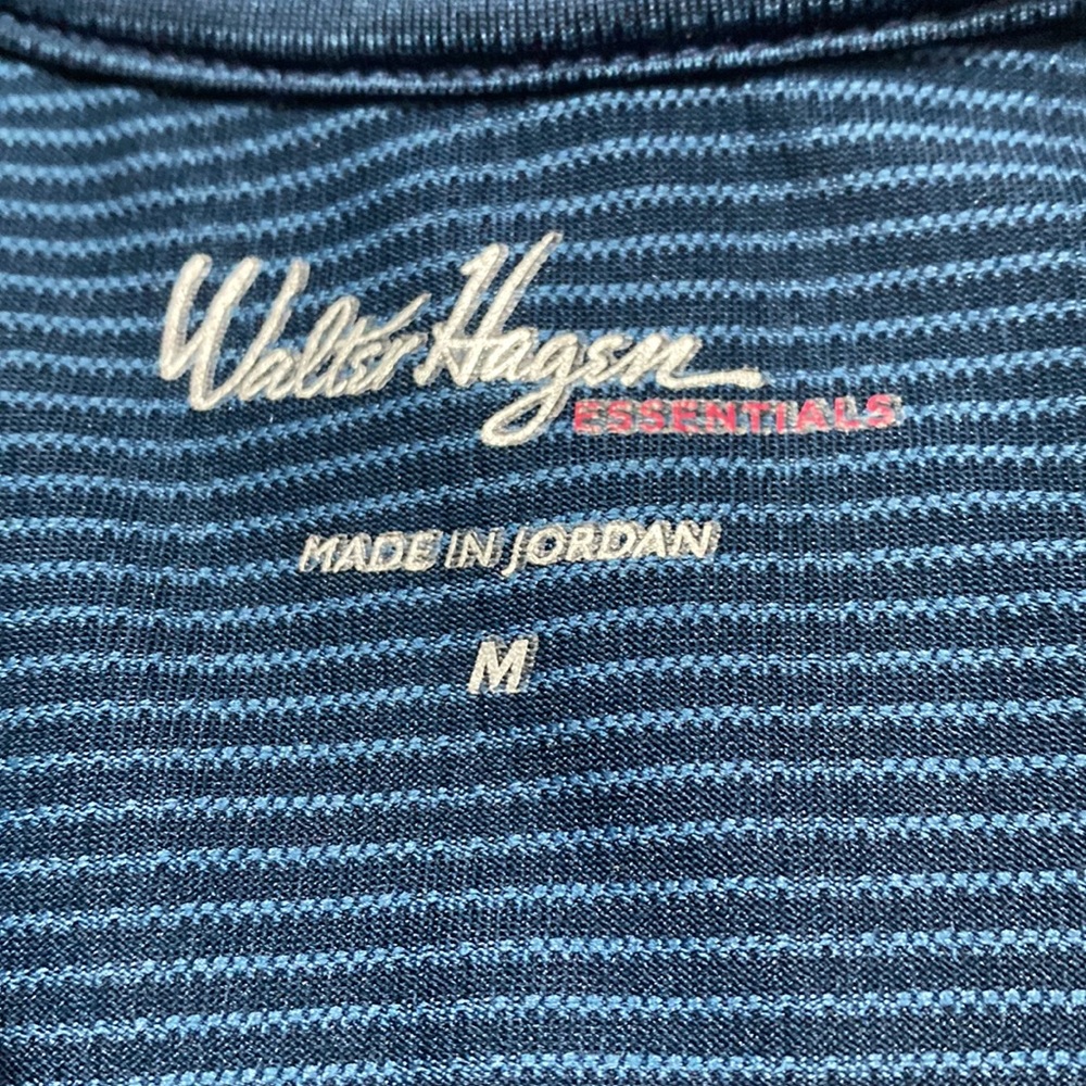 Blue Striped Casual Athletic Polo M - Picture 6 of 8